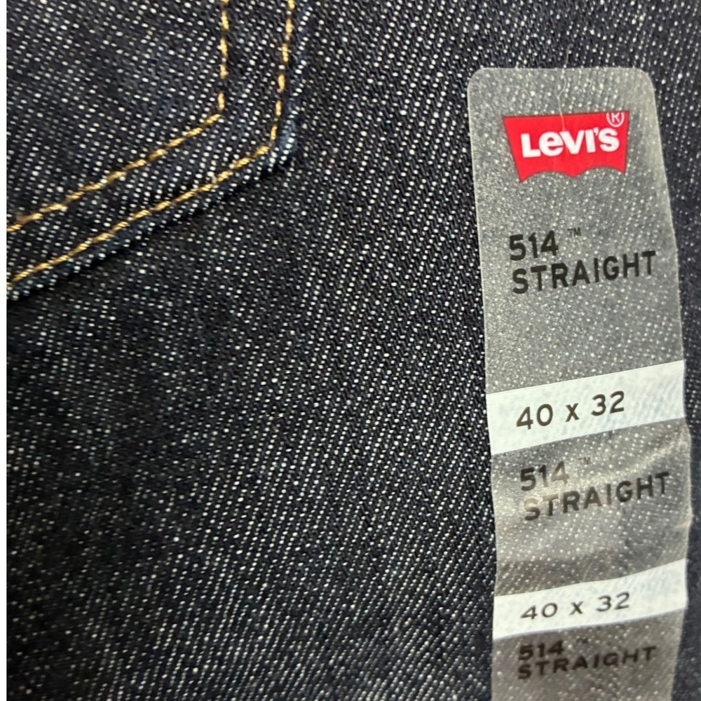 Levi's 514 Straight Jeans Mens 40x32 Dark Wash 100% Cotton NWT Regular Fit Denim - Picture 5 of 11